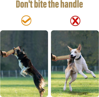 Dog Tug Toy Dog Training Bite Pillow Jute Bite Toy - Best for Tug of War, Puppy Training Interactive Play - Interactive Toys for Small and Medium Dogs (Striped, 11.8" X 3.15")