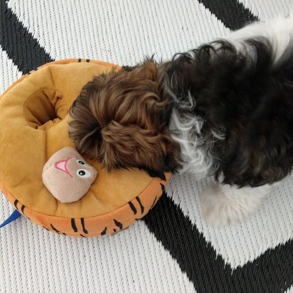 Hide and Seek Plush Dog Toy Squeaky Bee Interactive Puppy Toys, Durable Enrichment Toys for Mental Stimulation Anxiety Relief (Fun Training Game)