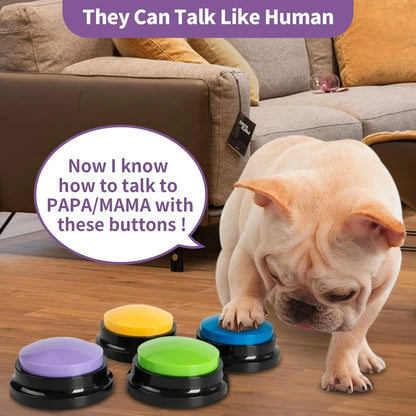 Recordable Pet Starter Talking Speaking Buttons Dog Training Communication Toys Interactive Toys for Cat Dog 4PCS