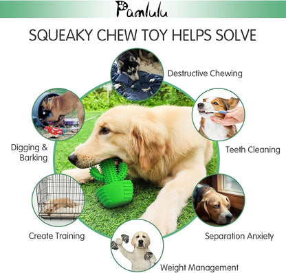 Dog Chew Toys Dog Toothbrush Stick Teeth Cleaning Brush Dental for Medium Large Dog, Puppy Christmas Easter Birthday Gifts, Outdoor Squeaky Toys for Aggressive Chewers Interactive Tough Toys