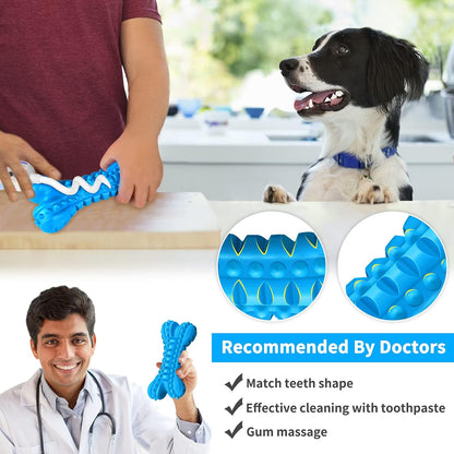 Dog Toys for Aggressive Chewers Large Breed, Durable Dog Bones Squeaky Chew Toy, Nearly Indestructible Dog Toys for Large, Tough Natural Rubber Puppy Chew for Medium Teeth Cleaning